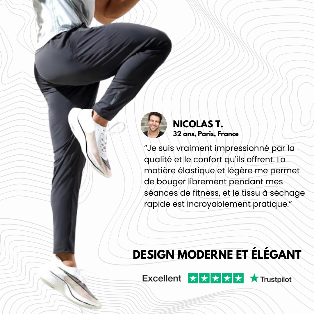 Pantalon de Survêtement Homme, Séchage Rapide, Élastique, pour Gym & Fitness