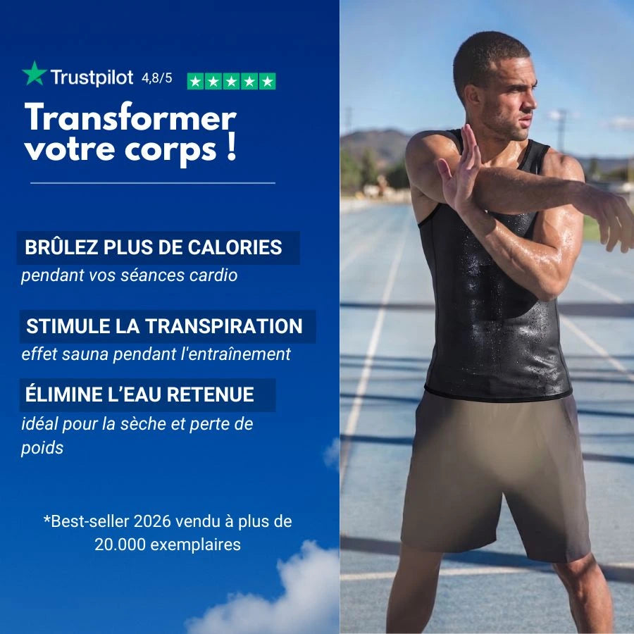 Débardeur de Sudation Homme — Effet Sauna Intensif