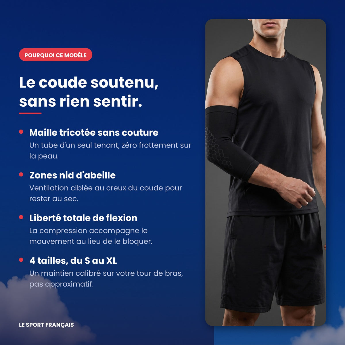 Points forts du manchon de coude compression tricot