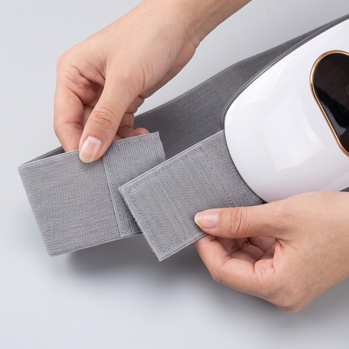 Fermeture auto-agrippante de la sangle élastique réglable de la ceinture massante 3-en-1