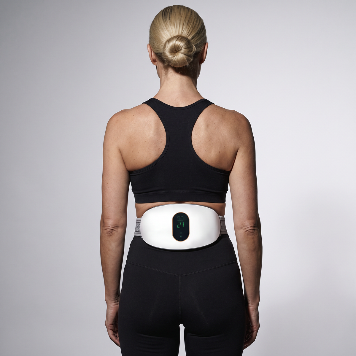 Ceinture massante 3-en-1 tournée sur les lombaires, chaleur et vibration sur le bas du dos
