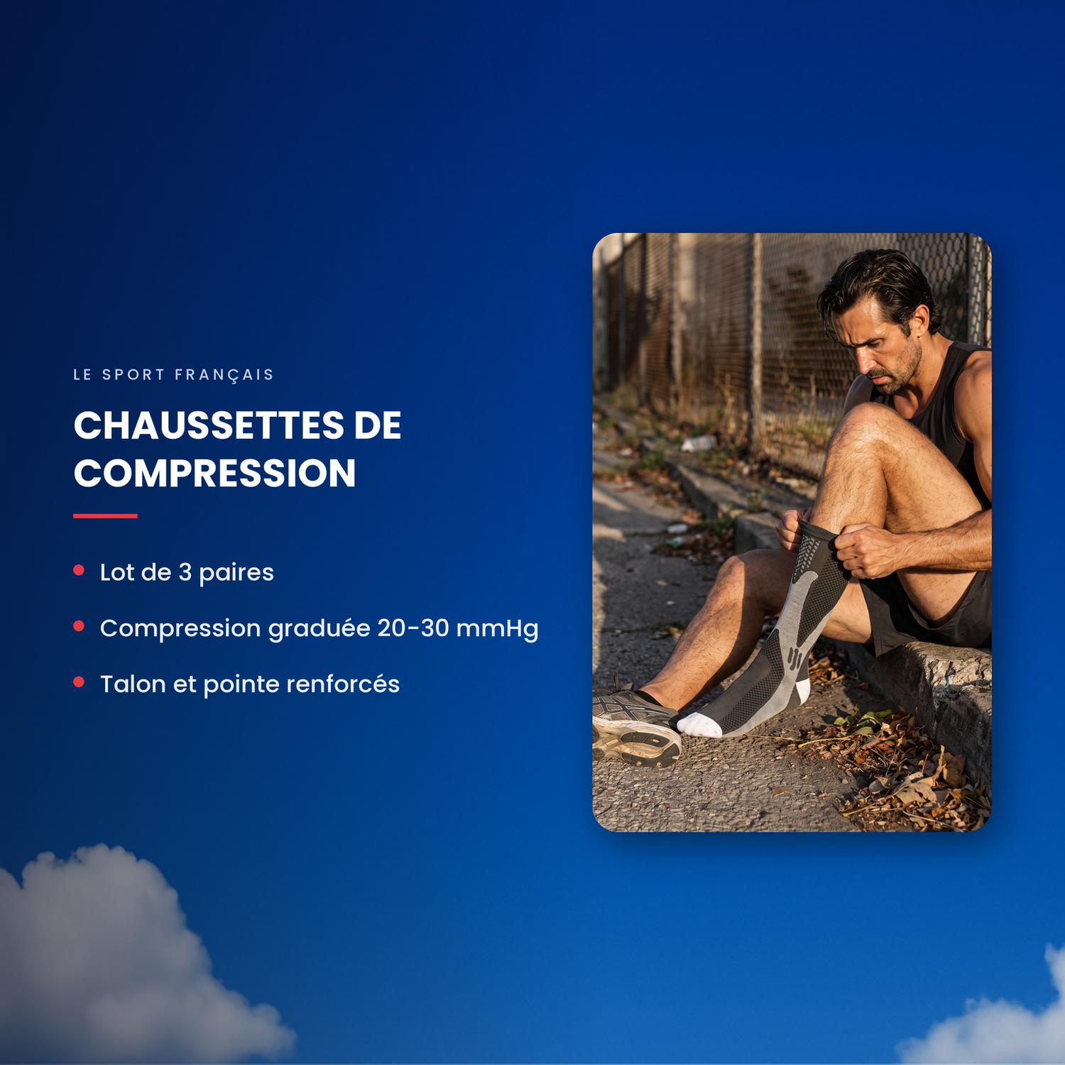 Chaussettes hautes de compression : les points forts du produit