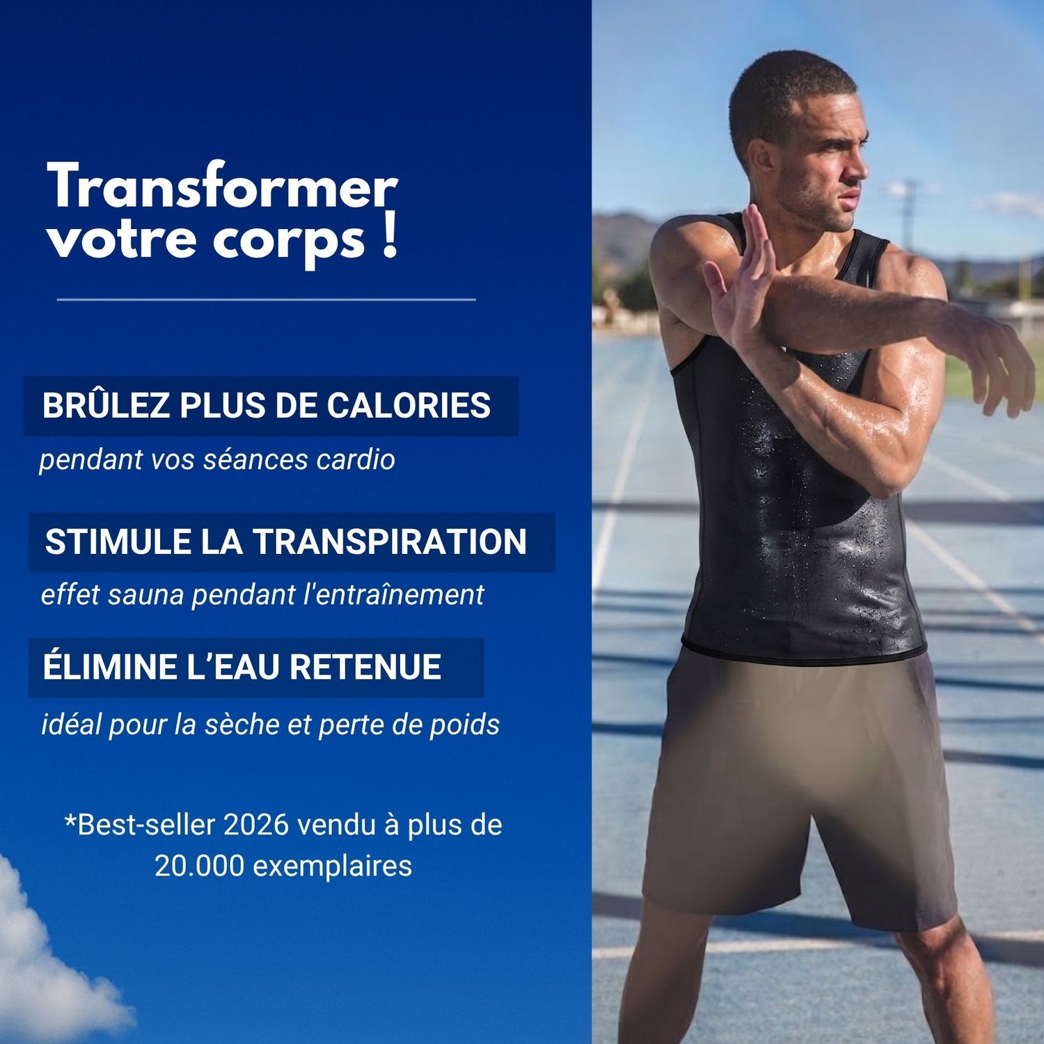 Débardeur de Sudation Homme — Effet Sauna Intensif