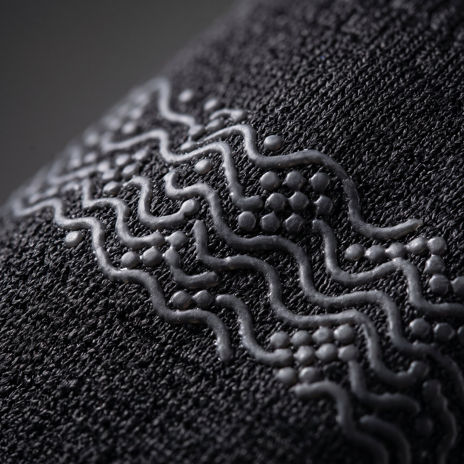 Macro de la bande silicone antiglisse de la genouillère