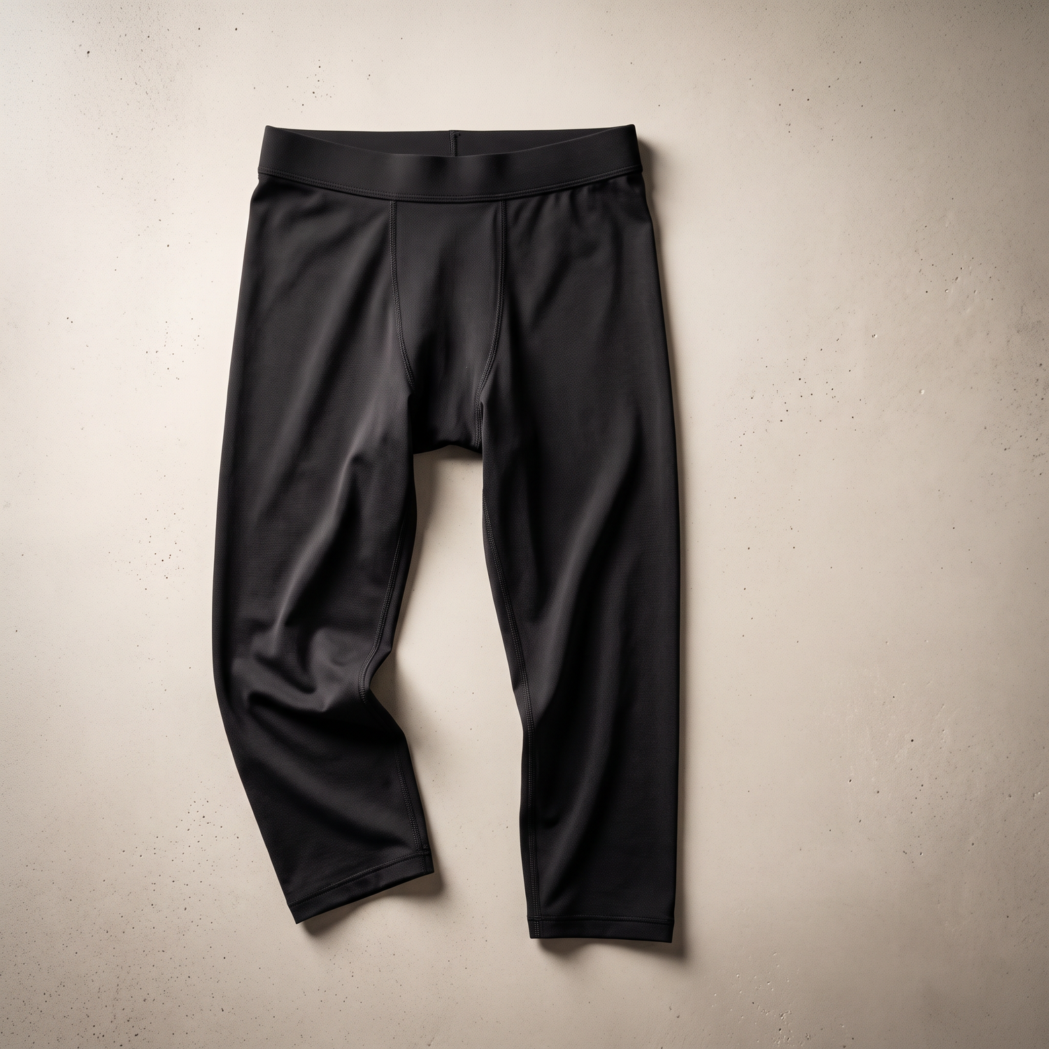 Collant de compression homme 3/4 noir photographié à plat