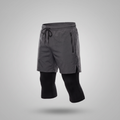 Short de Running 2-en-1 Homme avec Legging Intégré - Gris Foncé