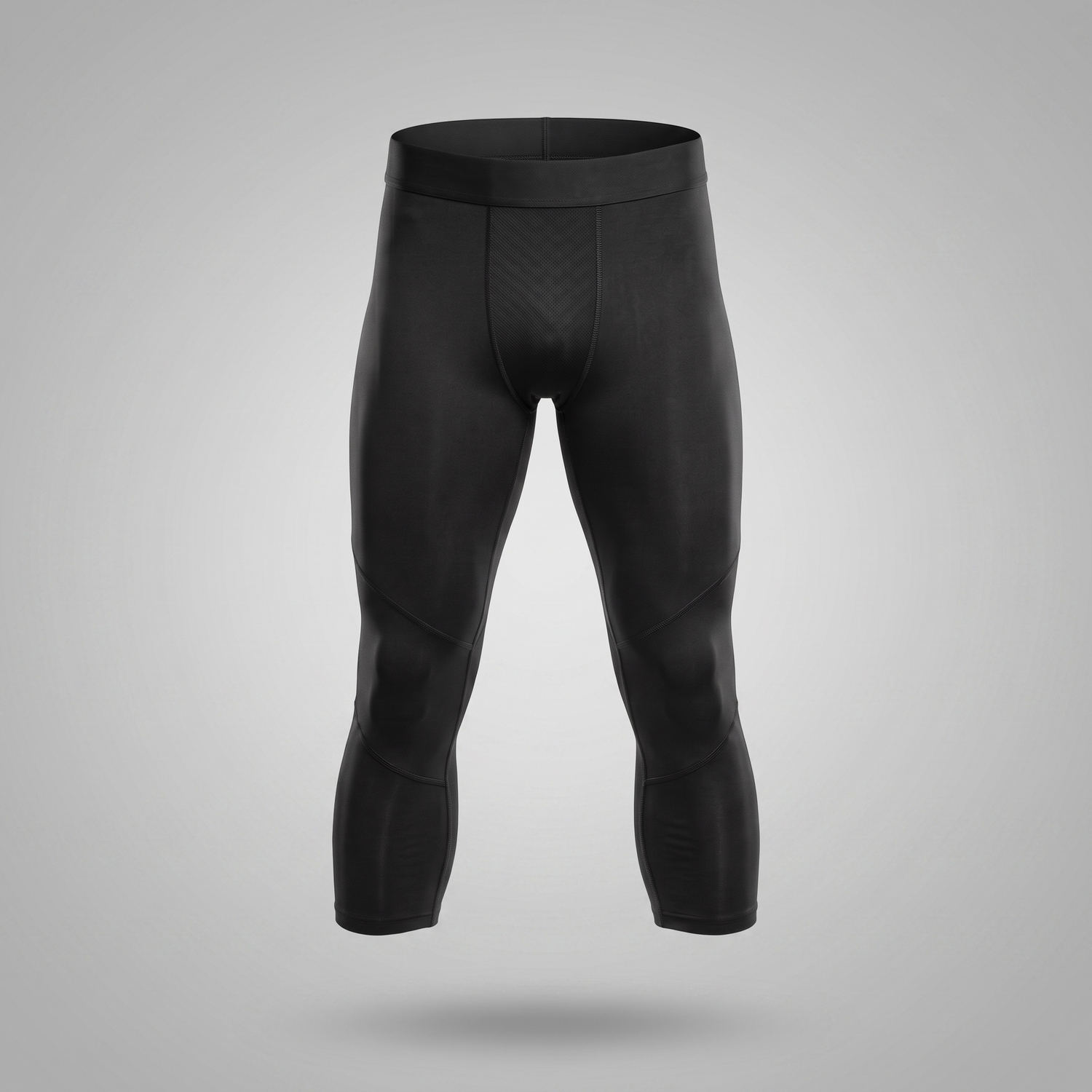 Collant de compression homme 3/4 noir — packshot studio