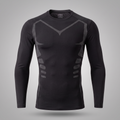 T-Shirt de Compression Manches Longues Homme - Noir & Gris