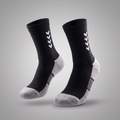 Chaussettes de Running Compression Mi-Mollet Rembourrées - Noir & Gris