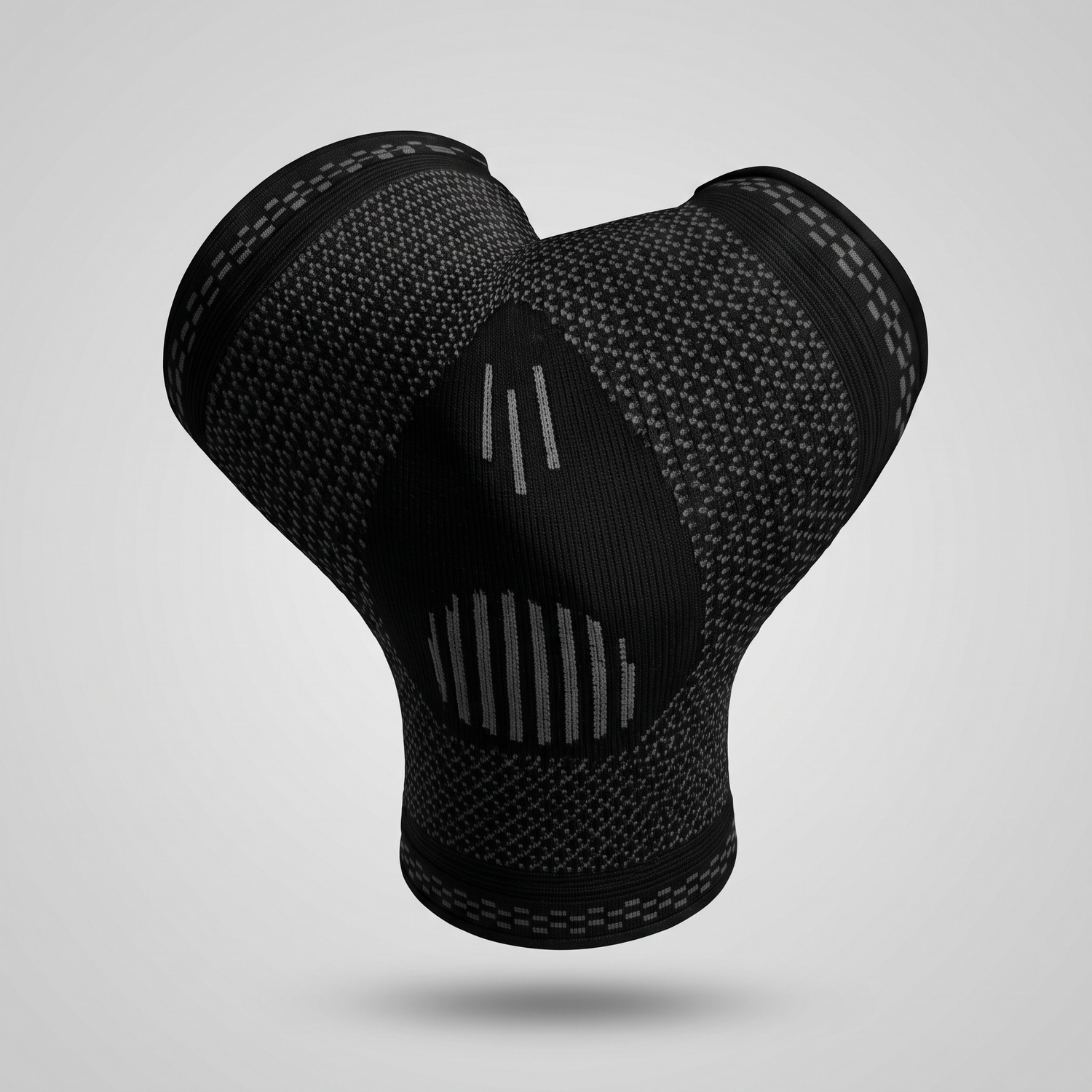 Manchon de coude compression tricot noir Le Sport Français, vue produit