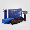 Pack Entraînement & Récupération — ceinture EMS, pistolet de massage, serviettes et gourde