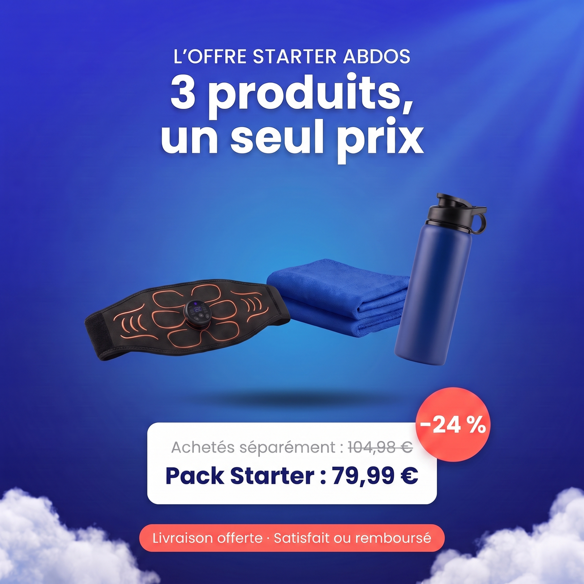 Offre Pack Starter Abdos : 79,99 € au lieu de 104,98 €