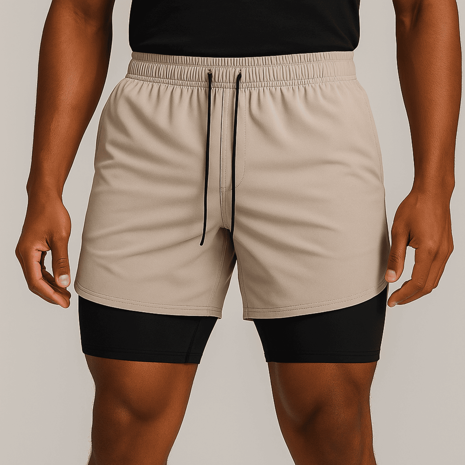 Short 2-en-1 pour homme- avec doublure
