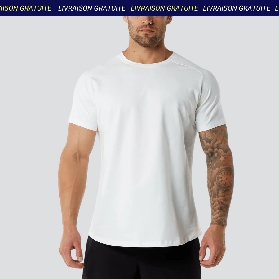 T-shirt manches courtes blanc de sport