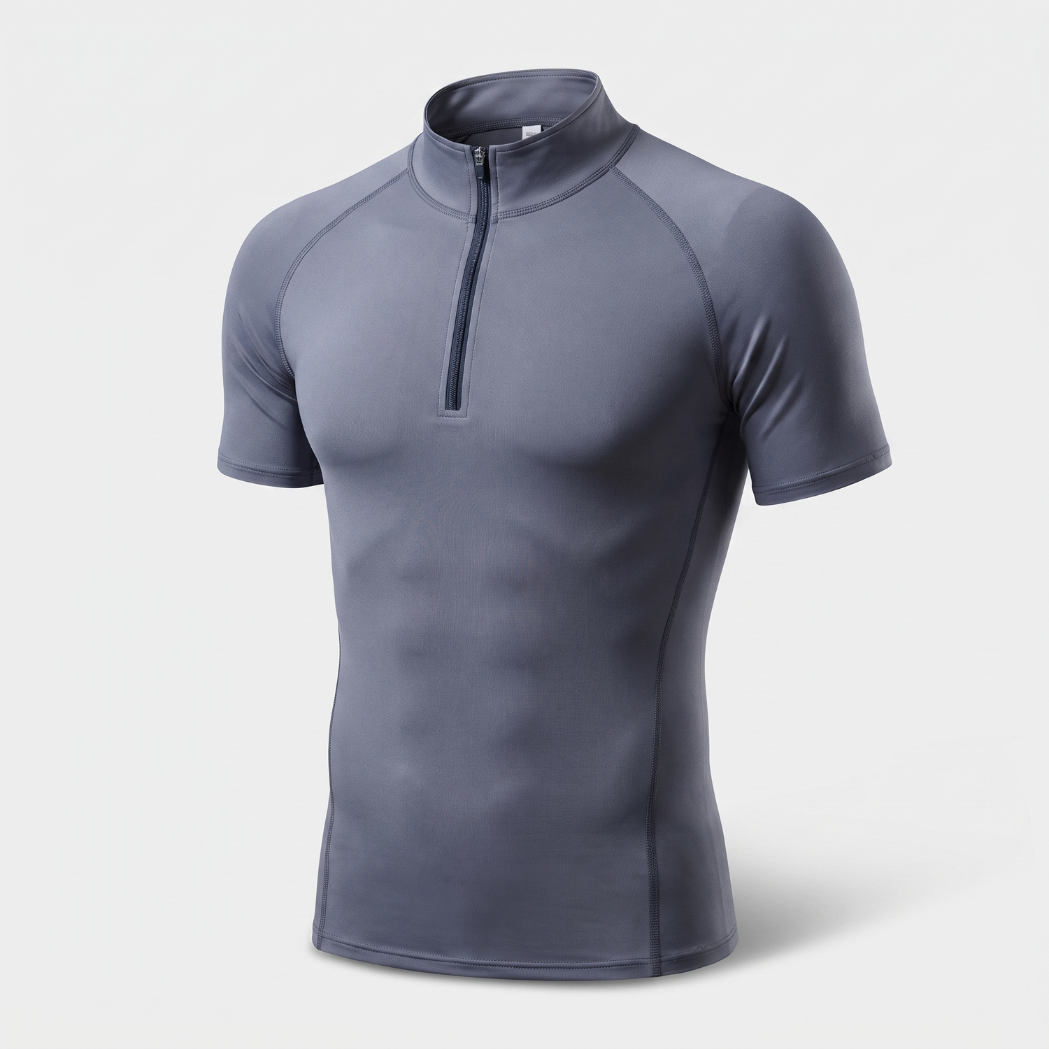 T-shirt de compression homme col zippé Le Sport Français, vue produit