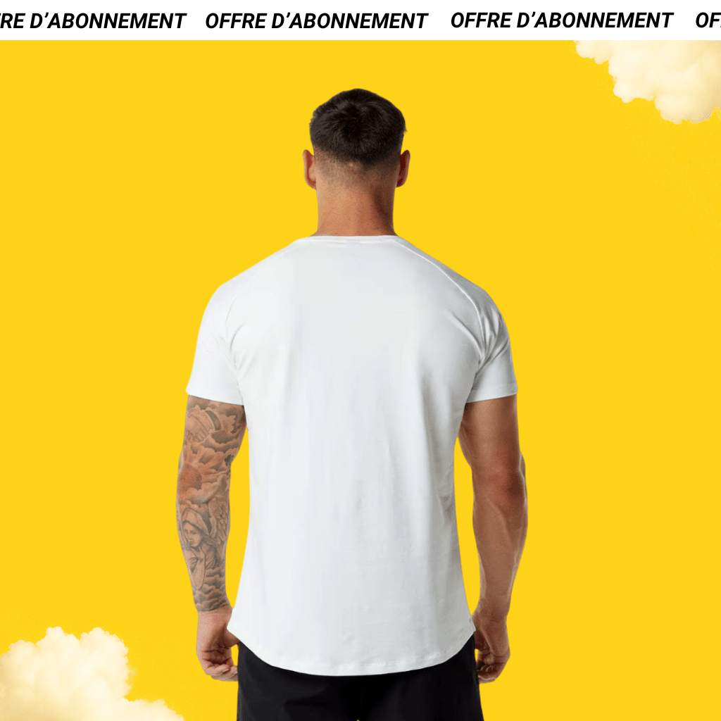 T-shirt manches courtes blanc de sport (Offre abonnés)
