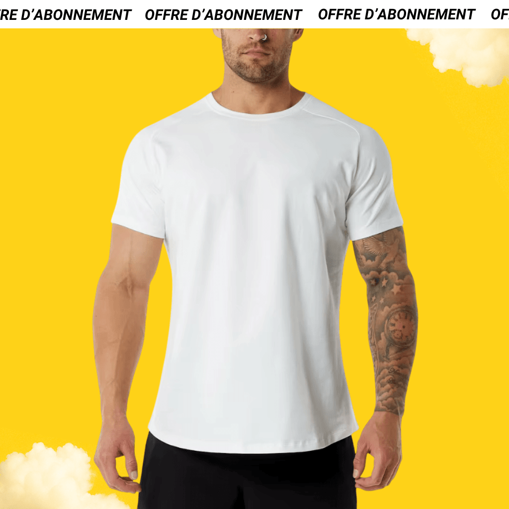 T-shirt manches courtes blanc de sport (Offre abonnés)
