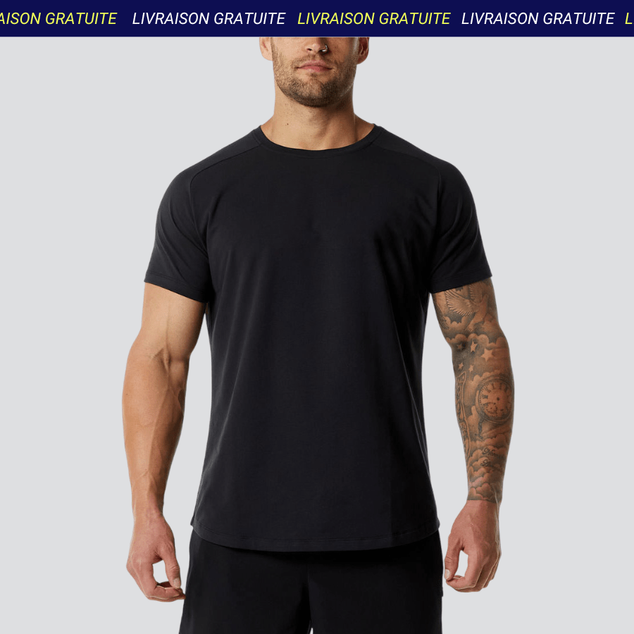 T-shirt manche courte noir de sport
